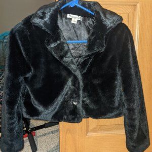 Great Used Faux Fur Cardigan Girls Size 8 (Only worn a couple of times!)